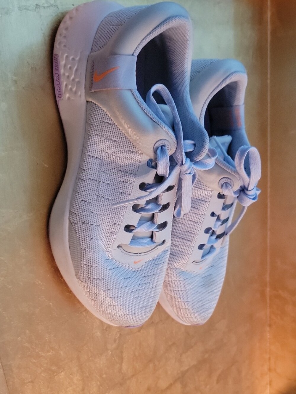 Nike Women's Grey With Light Purple Knit Sneakers Size 9